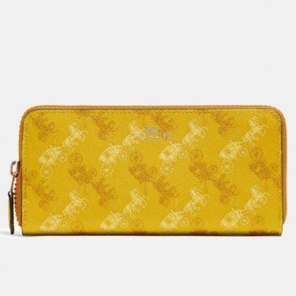New Coach yellow accordion zip wallet - Picture 1 of 16